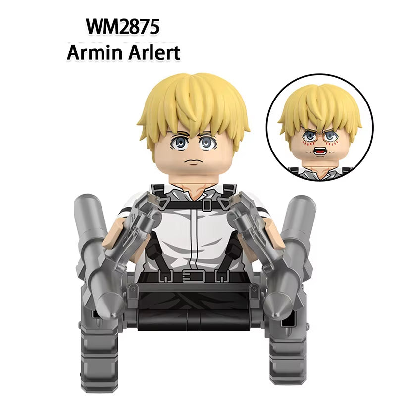 New Attack on Titan Building Blocks Eren Jaeger Levi Ackerman Mikasa Ackerman Mini Action Figure Toys