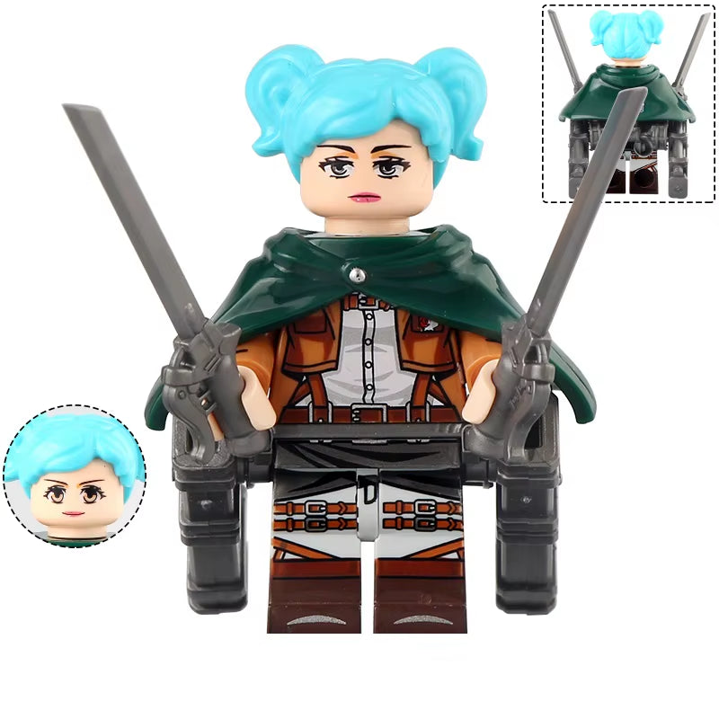 New Attack on Titan Building Blocks Eren Jaeger Levi Ackerman Mikasa Ackerman Mini Action Figure Toys