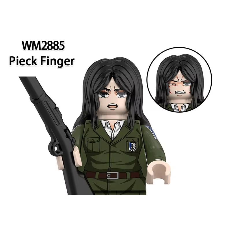 New Attack on Titan Building Blocks Eren Jaeger Levi Ackerman Mikasa Ackerman Mini Action Figure Toys