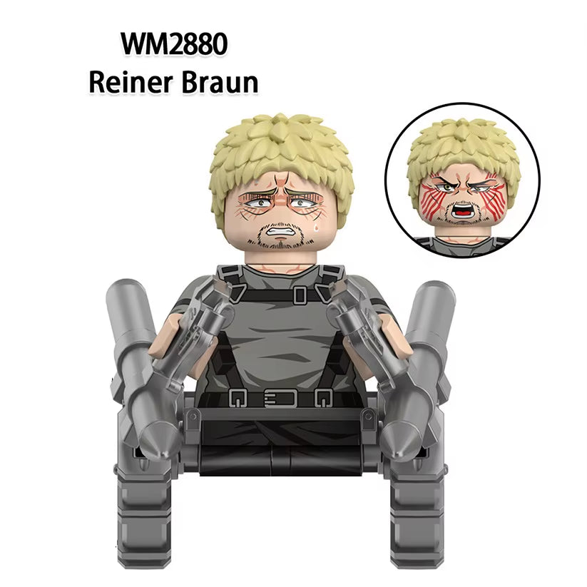 New Attack on Titan Building Blocks Eren Jaeger Levi Ackerman Mikasa Ackerman Mini Action Figure Toys