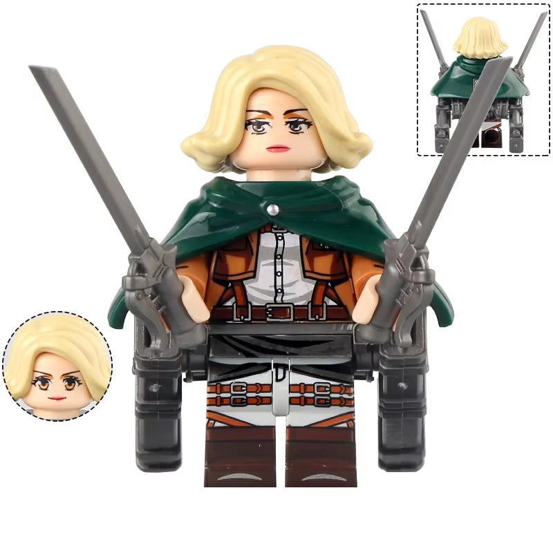 New Attack on Titan Building Blocks Eren Jaeger Levi Ackerman Mikasa Ackerman Mini Action Figure Toys
