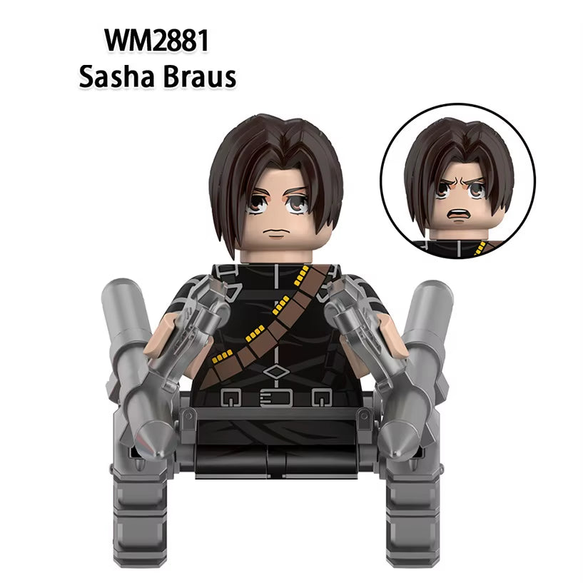 New Attack on Titan Building Blocks Eren Jaeger Levi Ackerman Mikasa Ackerman Mini Action Figure Toys