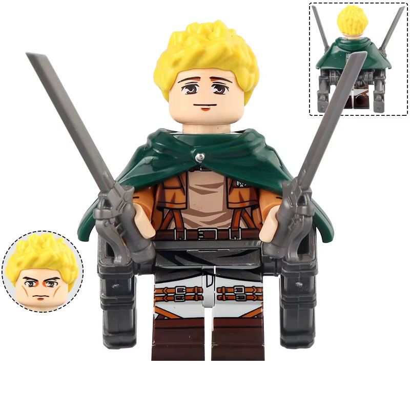 New Attack on Titan Building Blocks Eren Jaeger Levi Ackerman Mikasa Ackerman Mini Action Figure Toys