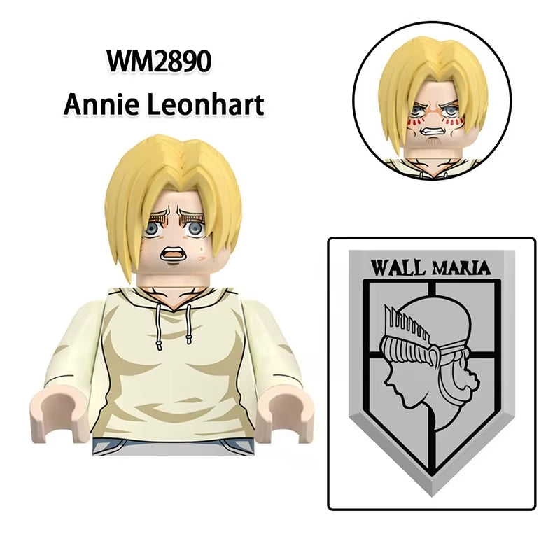 New Attack on Titan Building Blocks Eren Jaeger Levi Ackerman Mikasa Ackerman Mini Action Figure Toys