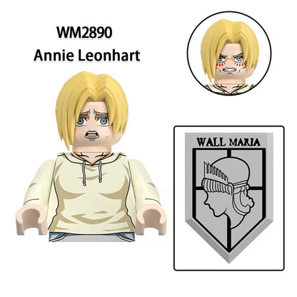 New Attack on Titan Building Blocks Eren Jaeger Levi Ackerman Mikasa Ackerman Mini Action Figure Toys