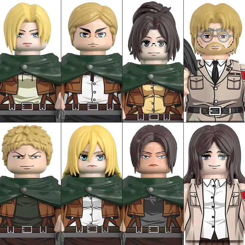 2025 NEW Attack on Titan Levi Ackerman Eren Mikasa Giant Annie Anime Bricks Mini Action Toy Figures Building Blocks Gifts