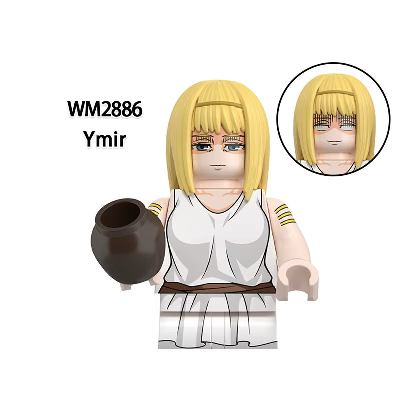 New Attack on Titan Building Blocks Eren Jaeger Levi Ackerman Mikasa Ackerman Mini Action Figure Toys