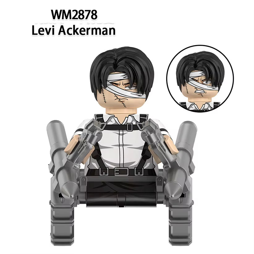 New Attack on Titan Building Blocks Eren Jaeger Levi Ackerman Mikasa Ackerman Mini Action Figure Toys