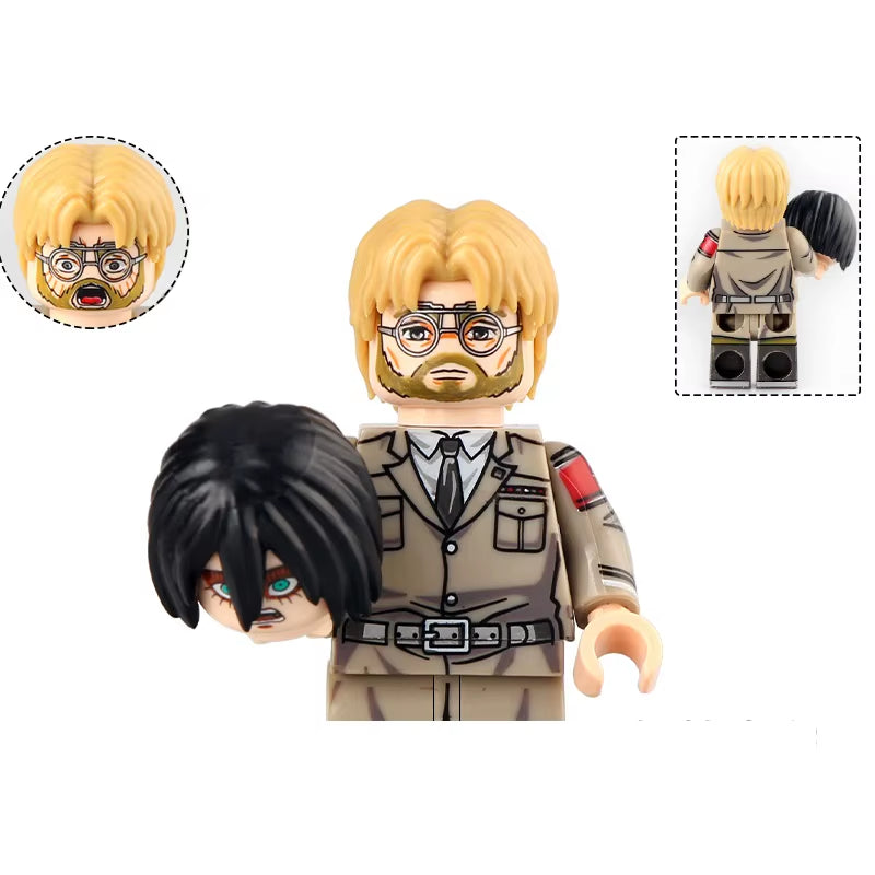 New Attack on Titan Building Blocks Eren Jaeger Levi Ackerman Mikasa Ackerman Mini Action Figure Toys
