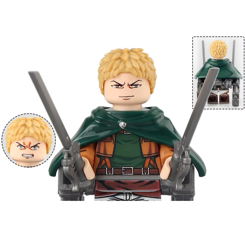 New Attack on Titan Building Blocks Eren Jaeger Levi Ackerman Mikasa Ackerman Mini Action Figure Toys