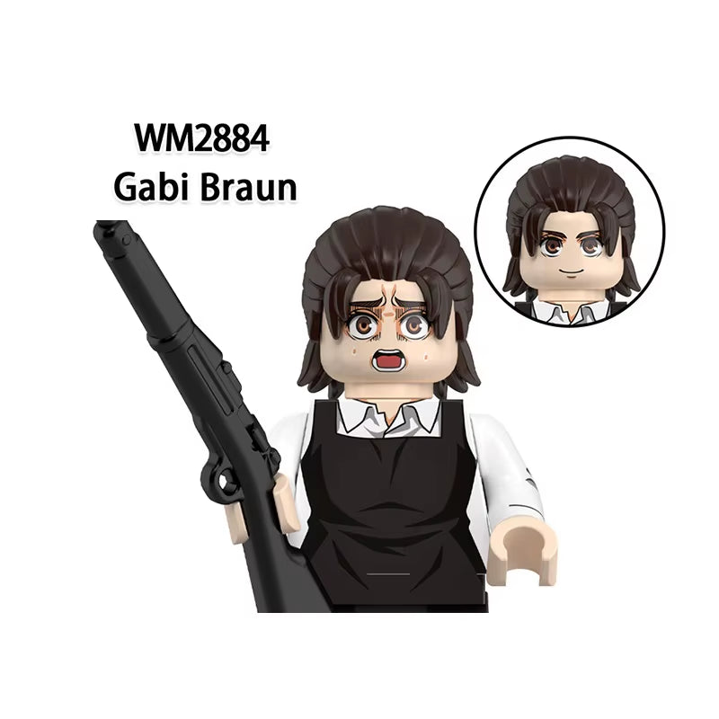 New Attack on Titan Building Blocks Eren Jaeger Levi Ackerman Mikasa Ackerman Mini Action Figure Toys