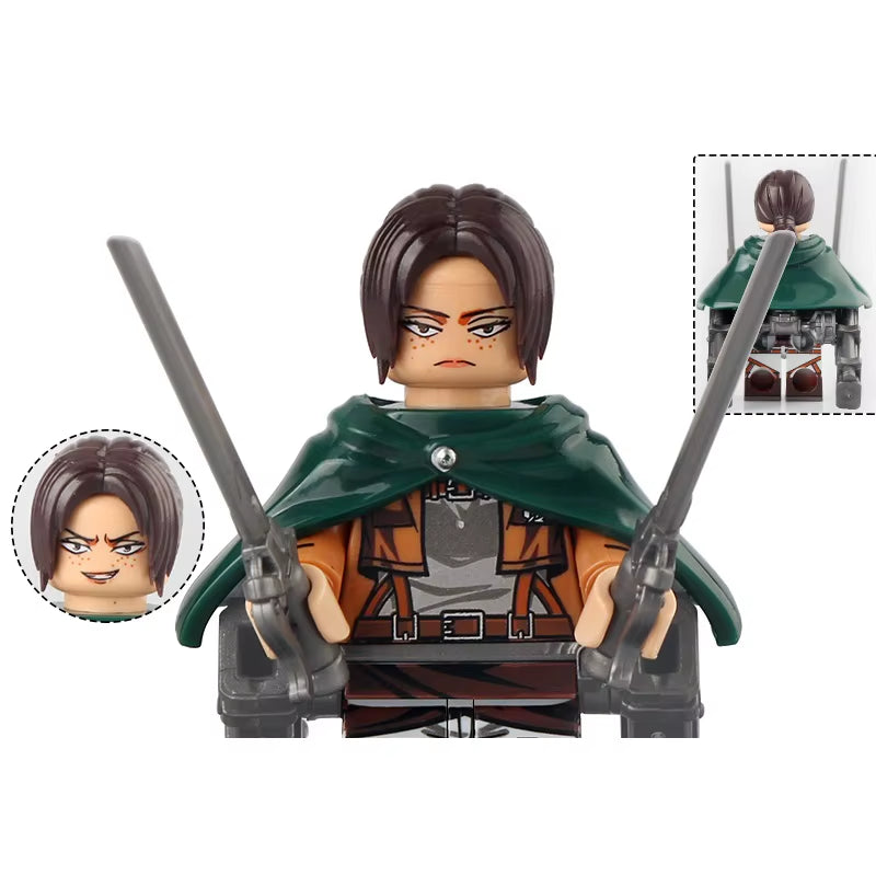 New Attack on Titan Building Blocks Eren Jaeger Levi Ackerman Mikasa Ackerman Mini Action Figure Toys