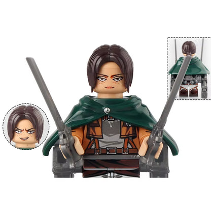 New Attack on Titan Building Blocks Eren Jaeger Levi Ackerman Mikasa Ackerman Mini Action Figure Toys