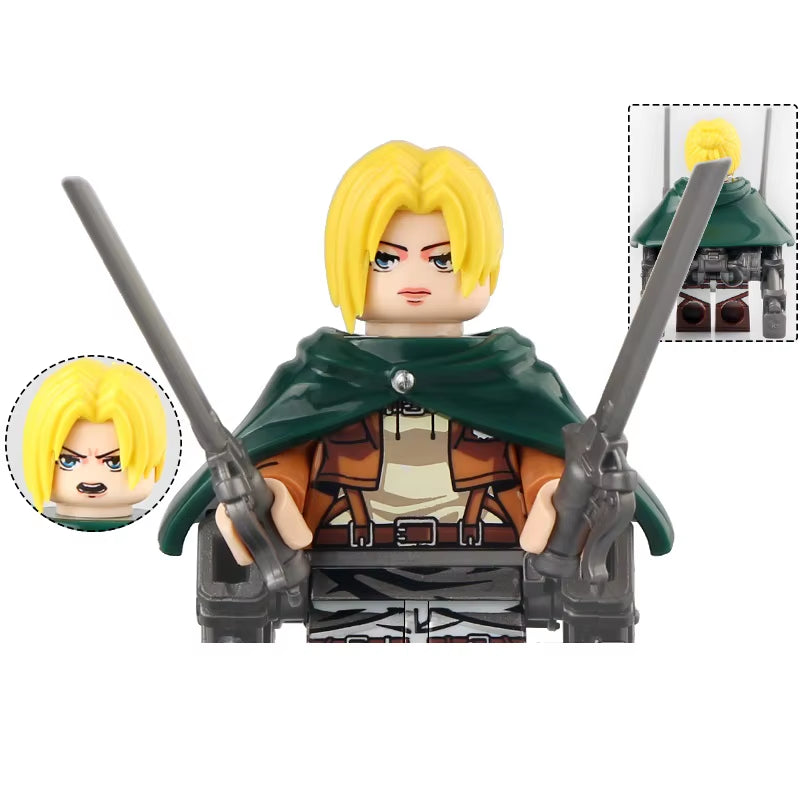 New Attack on Titan Building Blocks Eren Jaeger Levi Ackerman Mikasa Ackerman Mini Action Figure Toys
