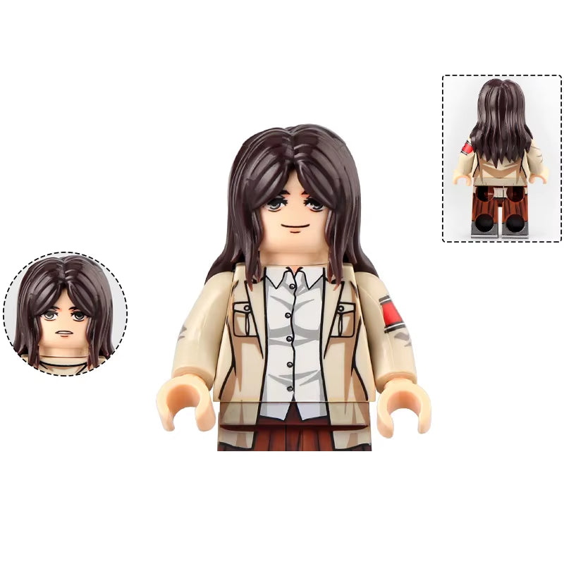 New Attack on Titan Building Blocks Eren Jaeger Levi Ackerman Mikasa Ackerman Mini Action Figure Toys