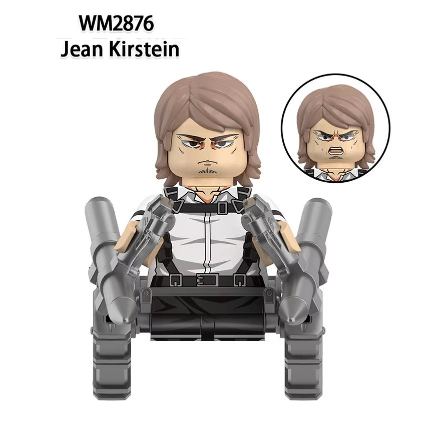 New Attack on Titan Building Blocks Eren Jaeger Levi Ackerman Mikasa Ackerman Mini Action Figure Toys