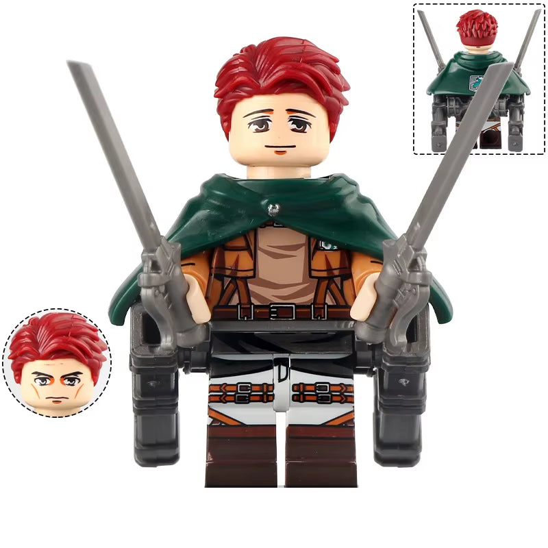 New Attack on Titan Building Blocks Eren Jaeger Levi Ackerman Mikasa Ackerman Mini Action Figure Toys