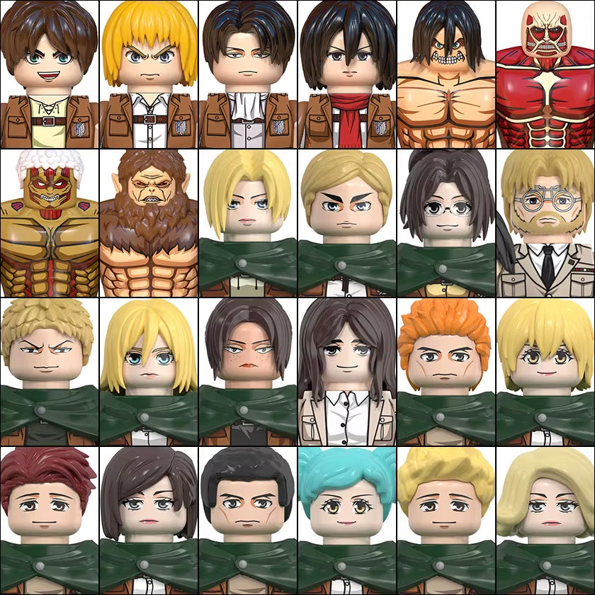 2025 NEW Attack on Titan Levi Ackerman Eren Mikasa Giant Annie Anime Bricks Mini Action Toy Figures Building Blocks Gifts