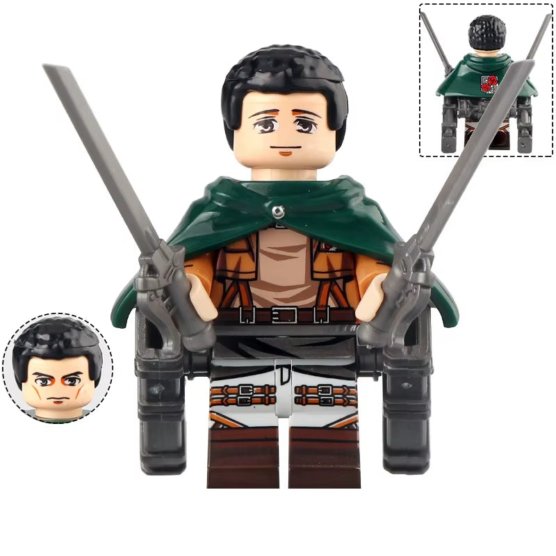 New Attack on Titan Building Blocks Eren Jaeger Levi Ackerman Mikasa Ackerman Mini Action Figure Toys