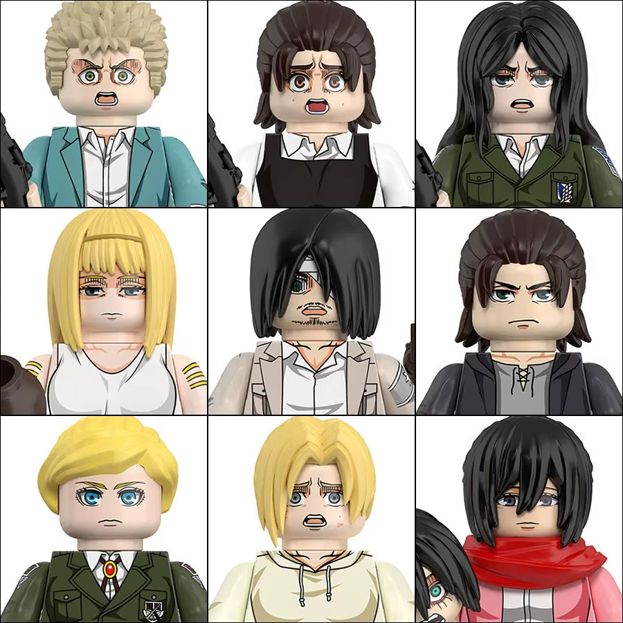 2025 NEW Attack on Titan Levi Ackerman Eren Mikasa Giant Annie Anime Bricks Mini Action Toy Figures Building Blocks Gifts