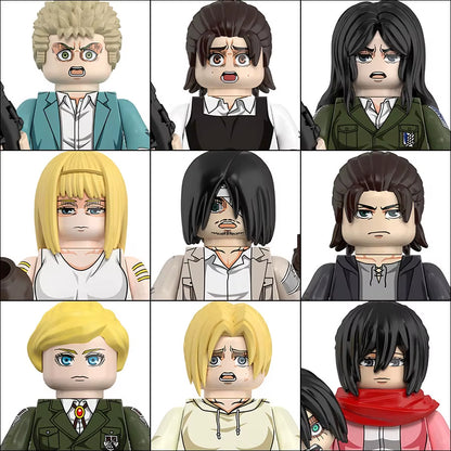 2025 NEW Attack on Titan Levi Ackerman Eren Mikasa Giant Annie Anime Bricks Mini Action Toy Figures Building Blocks Gifts