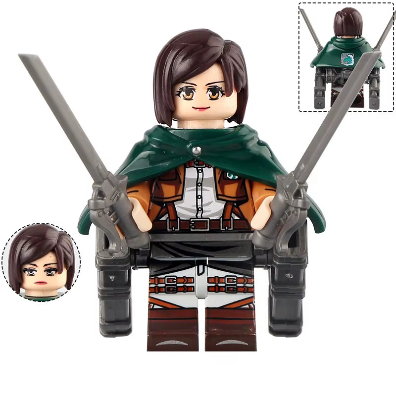 New Attack on Titan Building Blocks Eren Jaeger Levi Ackerman Mikasa Ackerman Mini Action Figure Toys