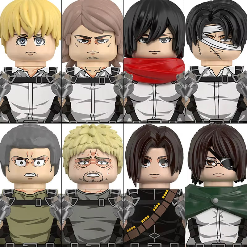 2025 NEW Attack on Titan Levi Ackerman Eren Mikasa Giant Annie Anime Bricks Mini Action Toy Figures Building Blocks Gifts