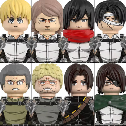 2025 NEW Attack on Titan Levi Ackerman Eren Mikasa Giant Annie Anime Bricks Mini Action Toy Figures Building Blocks Gifts