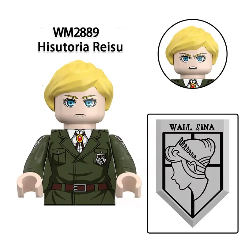 New Attack on Titan Building Blocks Eren Jaeger Levi Ackerman Mikasa Ackerman Mini Action Figure Toys