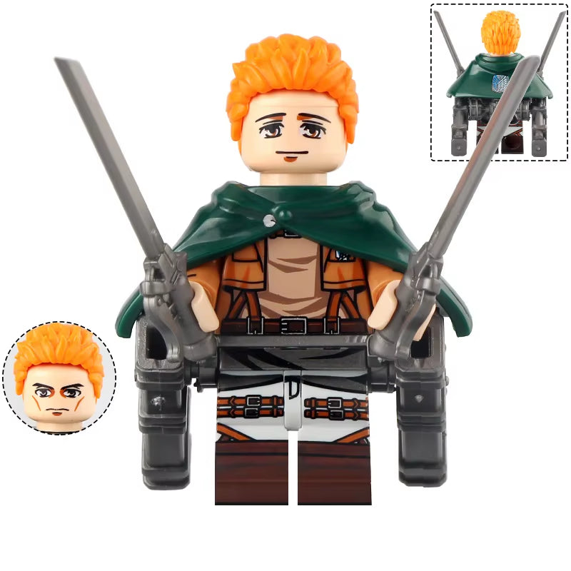New Attack on Titan Building Blocks Eren Jaeger Levi Ackerman Mikasa Ackerman Mini Action Figure Toys