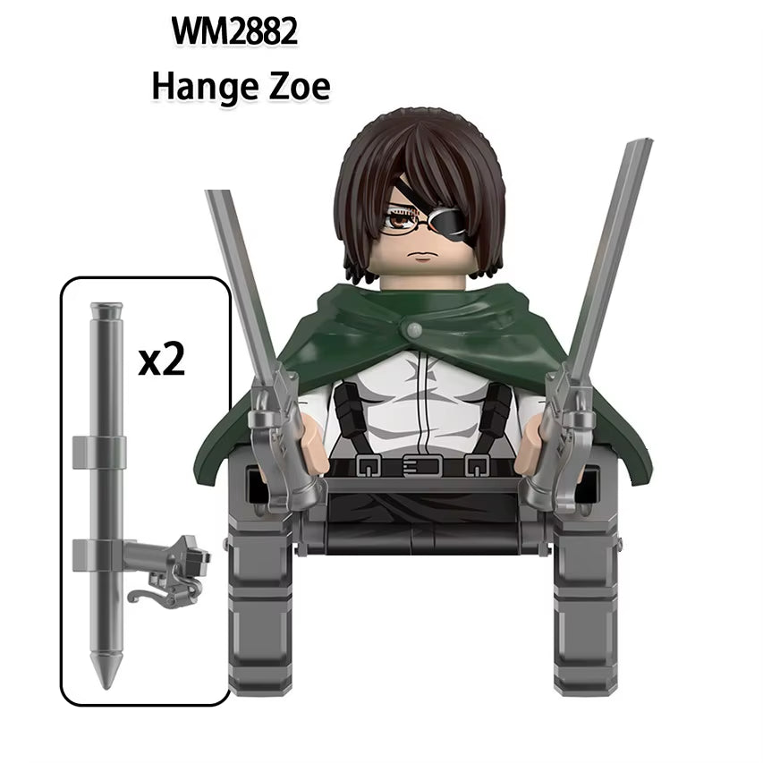 New Attack on Titan Building Blocks Eren Jaeger Levi Ackerman Mikasa Ackerman Mini Action Figure Toys