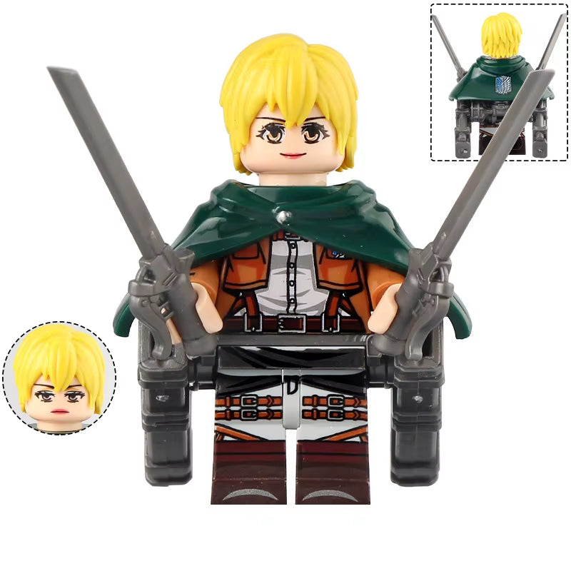 New Attack on Titan Building Blocks Eren Jaeger Levi Ackerman Mikasa Ackerman Mini Action Figure Toys